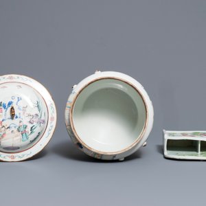 Zeven stukken Chinees famille rose en qianjiang cai porselein, 19/20e eeuw — foto 4