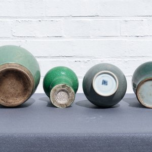 Zeven stukken Chinees monochroom groen en turquoise porselein, 19/20e eeuw — foto 23