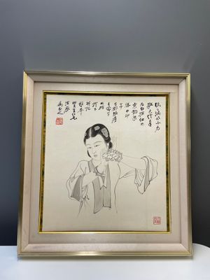 Zhang Daqian 張大千 (1898-1983): 'Beauty', ink on paper — photo 1