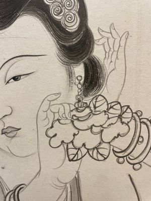 Zhang Daqian 張大千 (1898-1983): 'Beauty', ink on paper — photo 7
