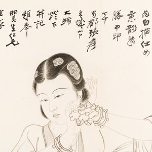 Zhang Daqian 張大千 (1898-1983): 'Beauty', ink on paper — photo 3