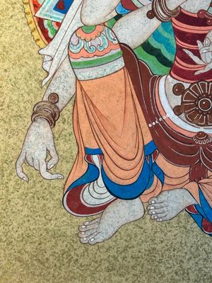 Zhang Daqian 張大千 (1898-1983): 'Bodhisattva', encre et couleur sur papier doré — photo 8