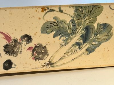 Zhang Daqian 張大千 (1898-1983): 'Fruit and vegetables', ink and colour on paper, with 'Zitan' wooden box, dated 1957 — foto 17