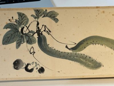 Zhang Daqian 張大千 (1898-1983): 'Fruit and vegetables', ink and colour on paper, with 'Zitan' wooden box, dated 1957 — foto 19