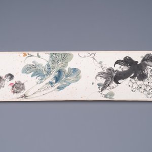 Zhang Daqian 張大千 (1898-1983): 'Fruit and vegetables', ink and colour on paper, with 'Zitan' wooden box, dated 1957 — foto 9