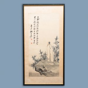 Zhang Daqian (1899-1983), encre et couleurs sur papier, daté 1949: 'Parmi les bambous' — photo 2