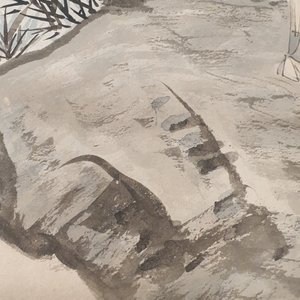 Zhang Daqian (1899-1983), inkt en kleur op papier: 'Omringd door bamboe', gedat. 1949 — foto 31