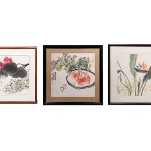 Zhang Leiping 張雷平 (1945): three various works, ink and colour on paper, dated 1988 — 照片 1