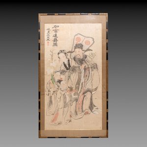 Zhang Liangyu 張良玉: 'Jia Guan Jin Jue 加官進爵', ink and colour on paper — foto 1