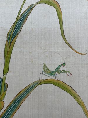 Zhao Hao 趙浩 '石佛' (1881-1949): 'Deux cailles et insectes', encre et couleurs sur soie, daté 1928 — photo 9