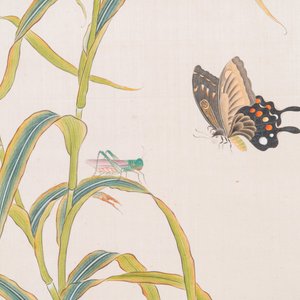 Zhao Hao 趙浩 '石佛' (1881-1949): 'Deux cailles et insectes', encre et couleurs sur soie, daté 1928 — photo 5