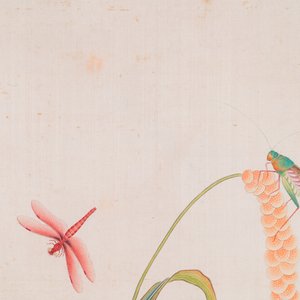 Zhao Hao 趙浩 '石佛' (1881-1949): 'Twee kwartels en insecten', inkt en kleur op zijde, gedateerd 1928 — foto 3