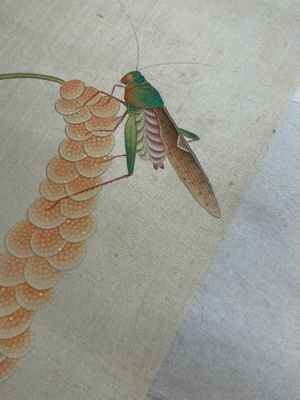 Zhao Hao 趙浩 '石佛' (1881-1949): 'Two quails and insects', ink and colour on silk, dated 1928 — 照片 14