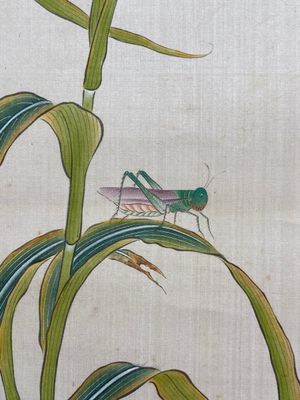 Zhao Hao 趙浩 '石佛' (1881-1949): 'Two quails and insects', ink and colour on silk, dated 1928 — 照片 7