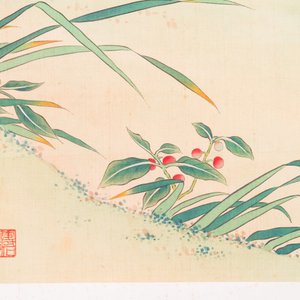 Zhao Hao 趙浩 '石佛' (1881-1949): 'Two quails and insects', ink and colour on silk, dated 1928 — 照片 7