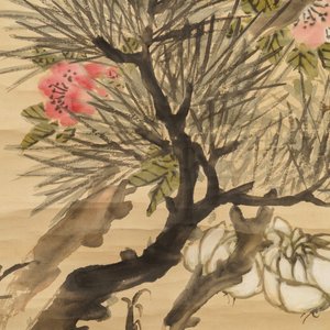 Zhao Zhiqian (China, 1829–1884): 'Drie vrienden van de winter', inkt en kleur op papier, gemonteerd op rol — foto 5