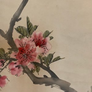Zhao Zhiqian (Chine, 1829–1884): 'Les trois amis de l´hiver', encre et couleurs sur papier, monté en rouleau — photo 12