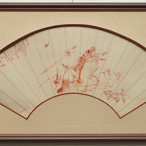Zhu Gun: The mythological figure Zhong Kui, watercolour on paper fan, dated 1933 — photo 1