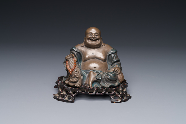 A Chinese Foochow or Fuzhou lacquer Buddha on stand, ca. 1900 - Rob ...