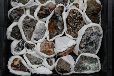 A box lot of various minerals and semi-precious stones