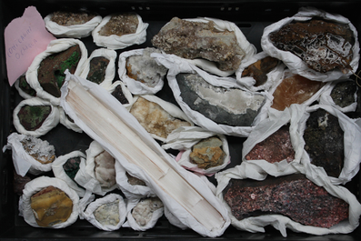 A box lot of various minerals and semi-precious stones