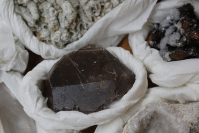 A box lot of various minerals and semi-precious stones