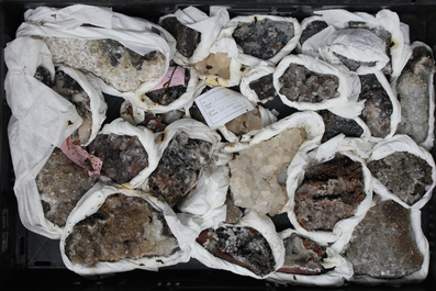 A box lot of various minerals and semi-precious stones