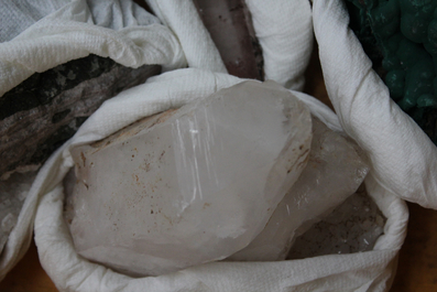 A box lot of various minerals and semi-precious stones