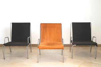 Lot van 3 Verner Panton &quot;Bachelor Chairs&quot;, design 1956, Fritz Hansen, Denemarken