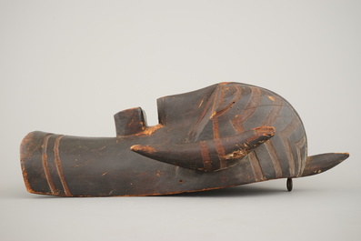 An African carved wood Songye mask, early to mid 20th C.
