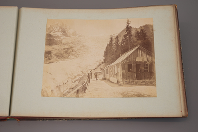 A photo album with albumine prints of Switzerland, 19/20th C.