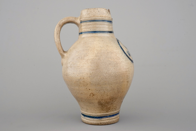 A Westerwald incised decoration jug, 17th C.