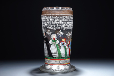 Un grand verre de marriage allemand, Fritz Heckert, Boh&egrave;me, 19&egrave;me si&egrave;cle