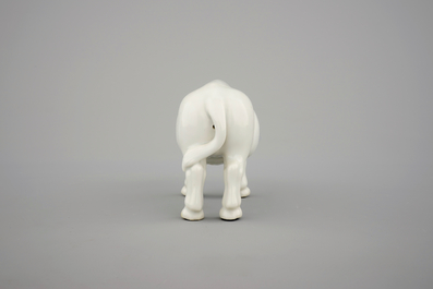 A Chinese blanc de Chine model of a water buffalo, 19th C.