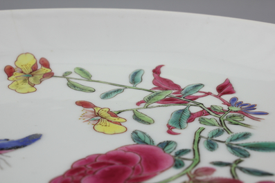 A Chinese famille rose eggshell porcelain ruby back saucer plate, Yongzheng, 1722-1735