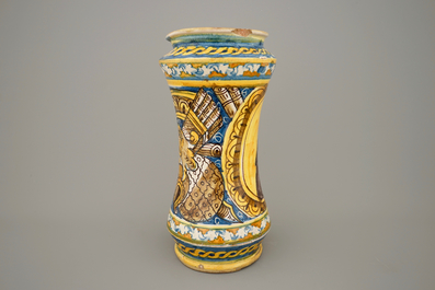 An Italian maiolica albarello, Palermo, 17th C.