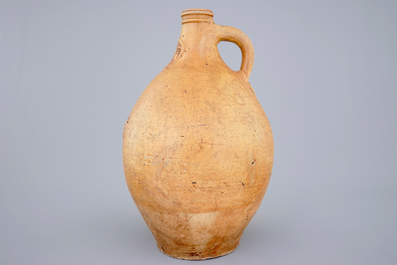 A large brown-glazed stoneware bellarmine jug, 18th C.