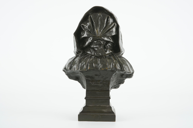 Gustave Pickery (1862-1921), A female bust inscribed &quot;Brugghe&quot;, bronze group