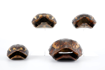 A set of 4 shields of hingeback tortoise, early 20th C.