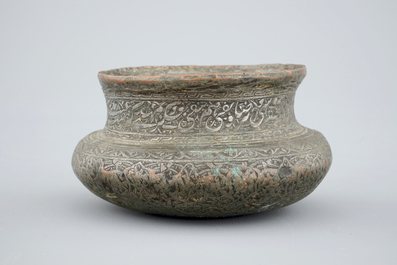 A tinned copper wine bowl, Persia, 18/19th C.