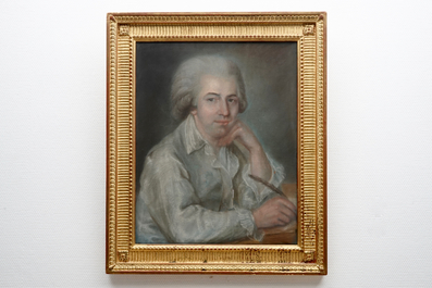 French school, a portrait of Jean-Jaques Rousseau, gouache, 18/19th C.