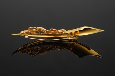 Charles Delporte (1928-2012), &quot;Offerande aan Brasilia&rdquo;, an 18-carat gold brooch