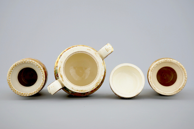 A Japanse three-piece Satsuma garniture, Meiji, ca. 1900