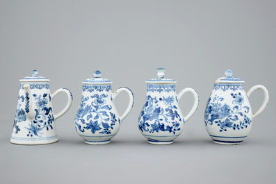 A rare Chinese blue and white export porcelain cruet set on stand 