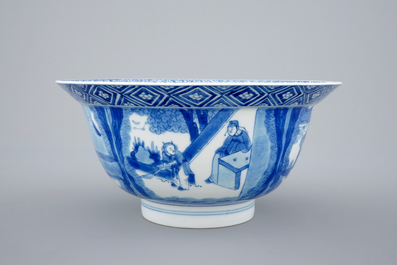 A Chinese blue and white porcelain &quot;Klapmuts&quot; bowl, Kangxi mark and of the period