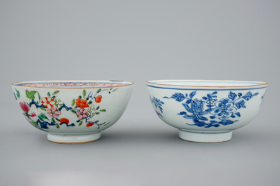 A collection of Chinese blue and white, famille rose and Imari porcelain, Qianlong, 18th C.