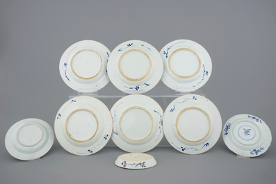 Een lot Chinees blauw-wit, famille rose en Imari porselein, Qianlong, 18e eeuw