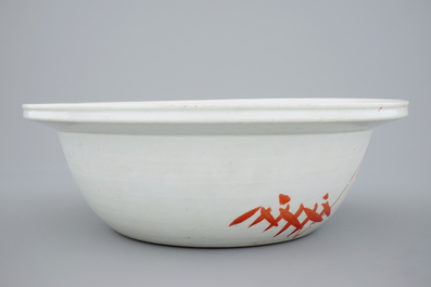 A deep Chinese famille rose Straits porcelain bowl, 19th C.