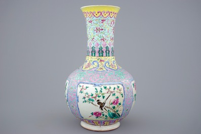 A Chinese famille rose &quot;Straits&quot; bottle vase for the Indonesian market, 19th C.