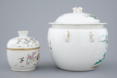 A varied lot of Chinese famille rose porcelain, 19/20th C.